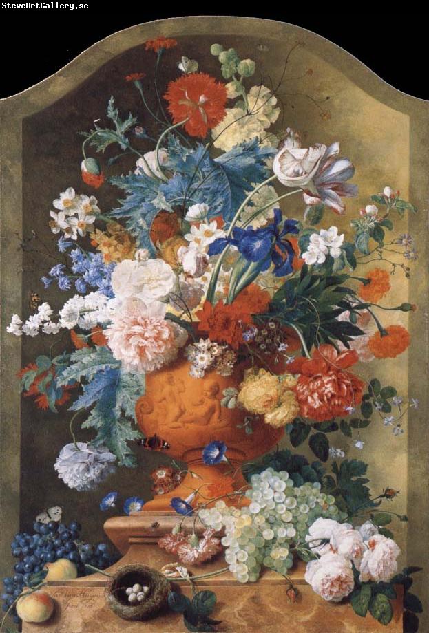 HUYSUM, Jan van Flowers in a Terracotta Vase